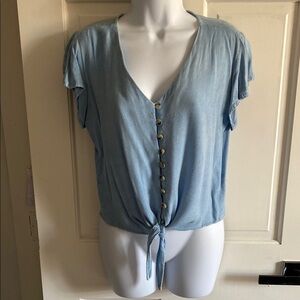 FREE w/ purchase - Light Blue Button-Down Women's Top - Size M